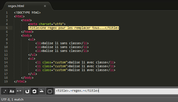 La regex de base